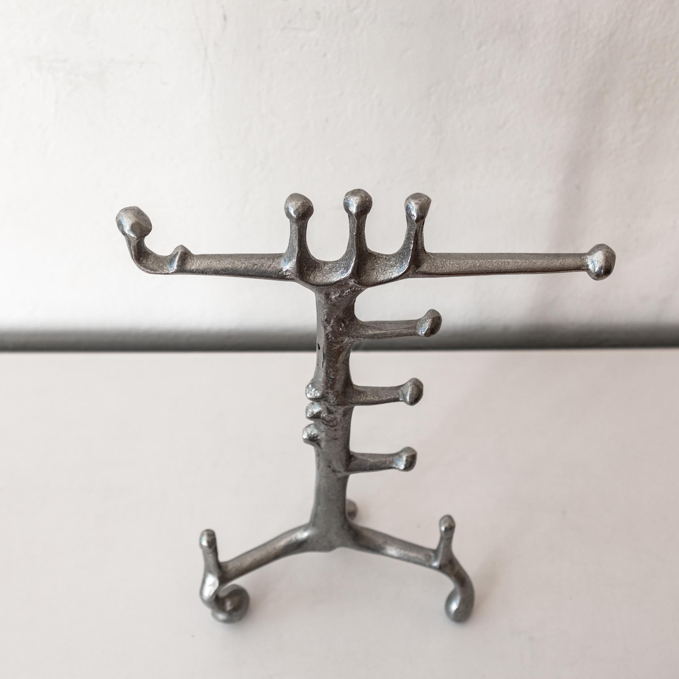 Late 20th Century Donald Drumm Aluminum Sculpture Jewelry Stand For Sale