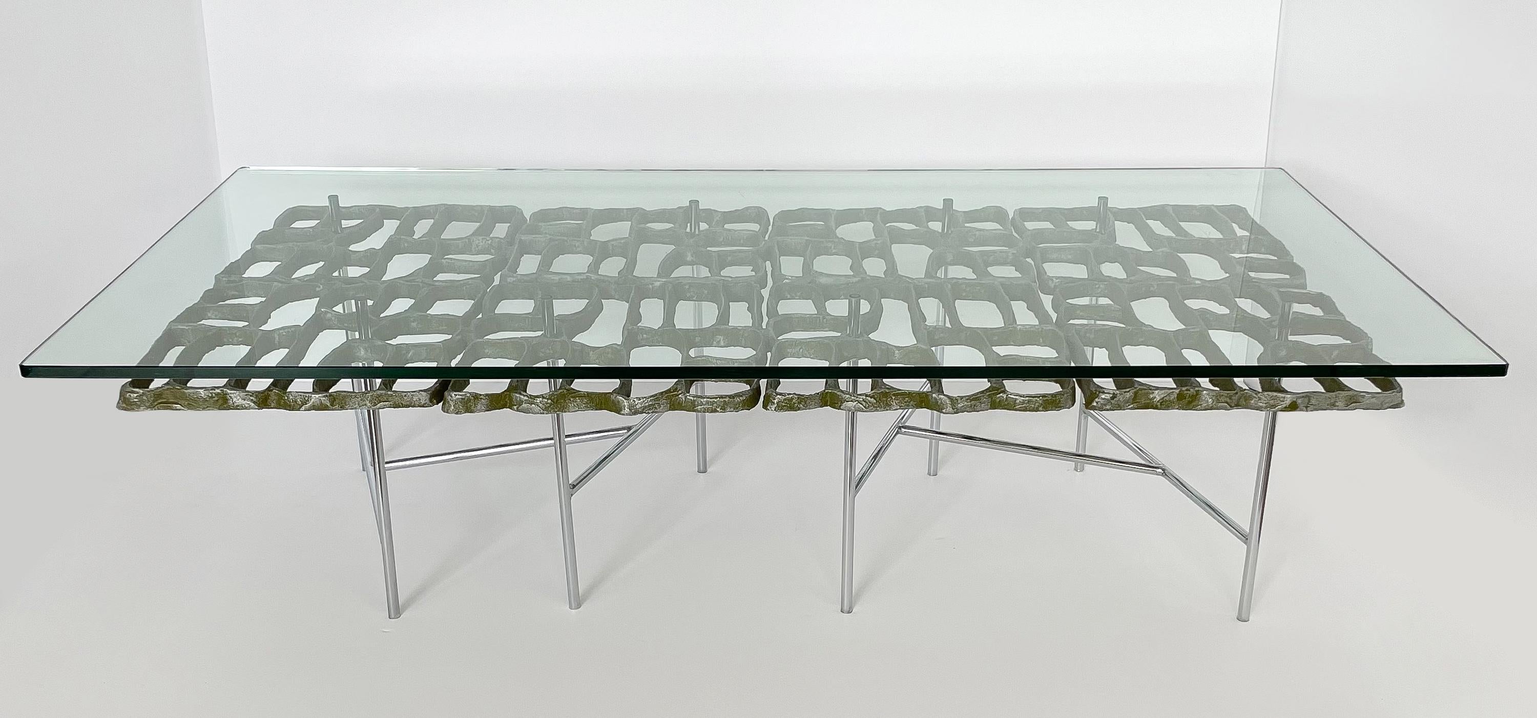 American Donald Drumm Brutalist Cast Aluminum Coffee Table