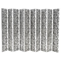 Donald Drumm Cast Aluminum Screen. 10 Panels Total.  One 6 Panel, One 4 Panel.