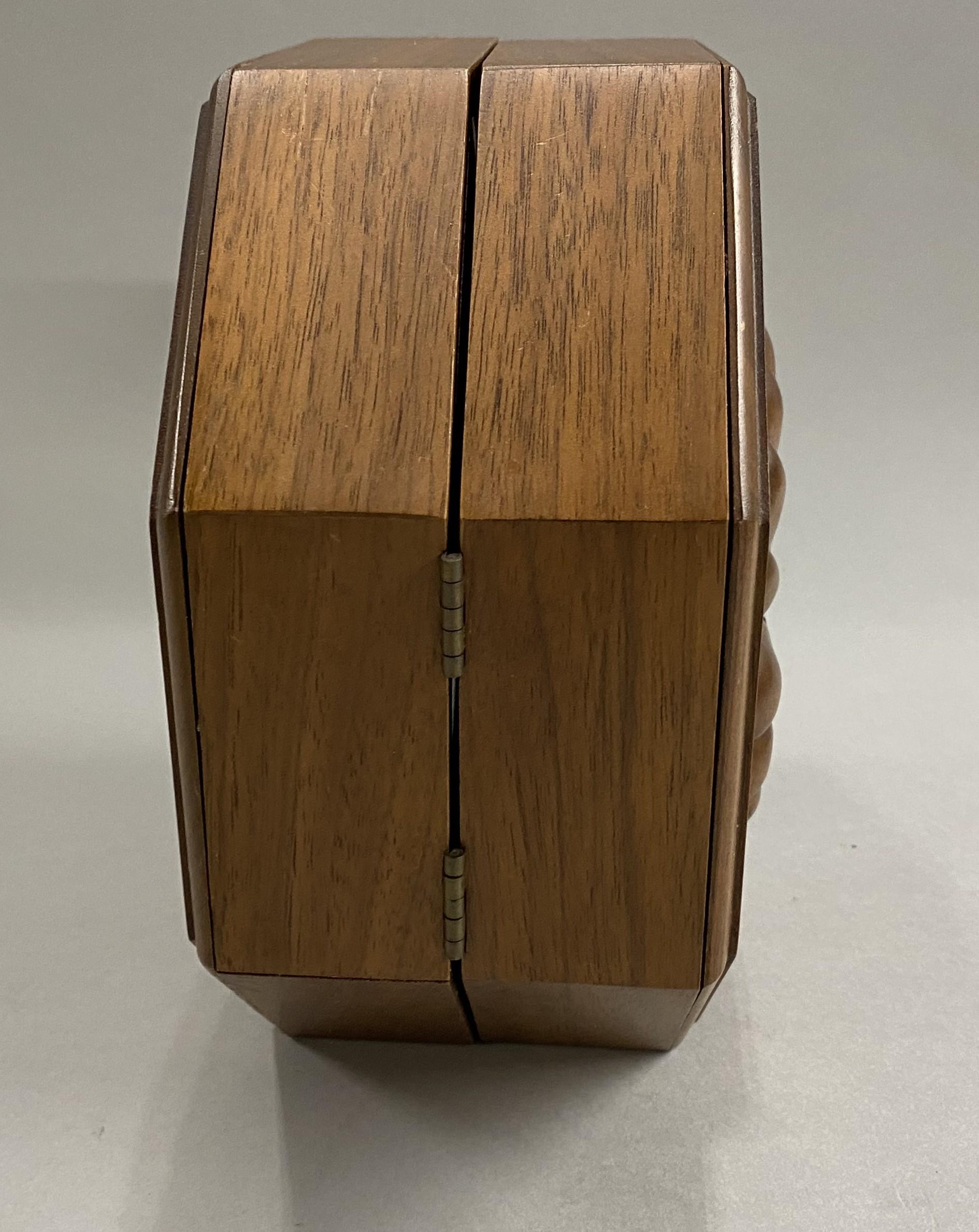 Donald Dunlap Carved Octagonal Mahogany Sailors Valentine w/ Detailed Shellwork For Sale 6