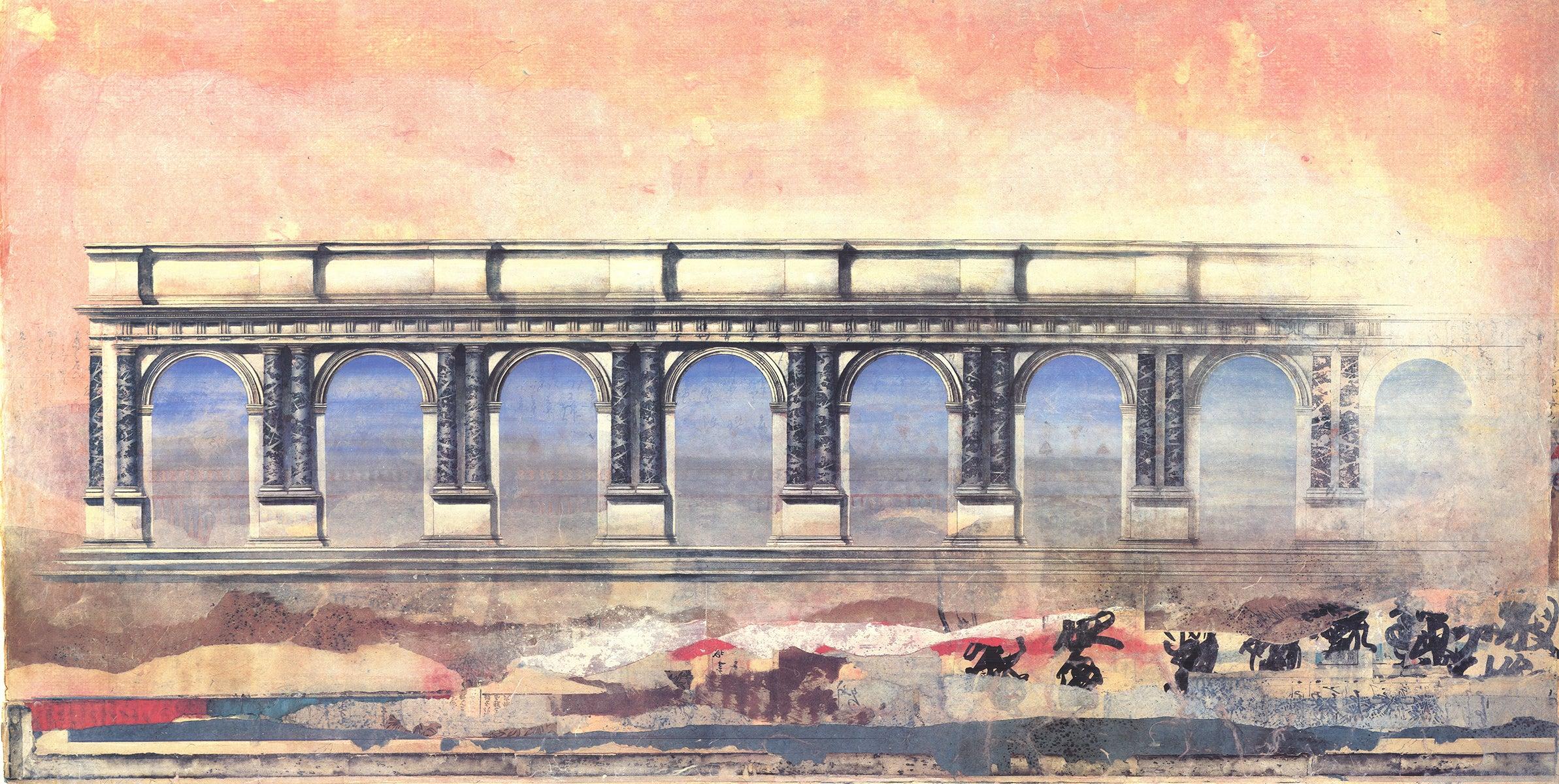 Donald Farnsworth „Counterpoint - Doric Colonnade“ 1991- Offset-Lithographie im Angebot 1