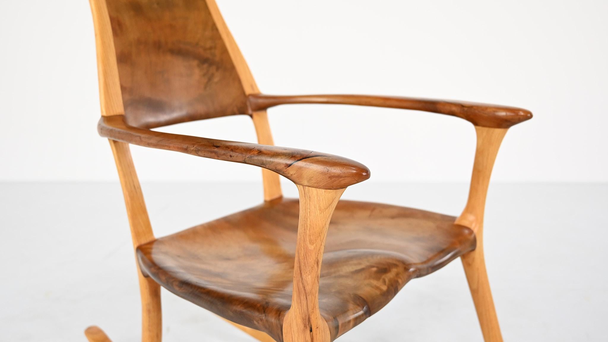 Donald Gordon Rocking Chair Kauri Wood Oak Sam Maloof New Zealand  For Sale 5