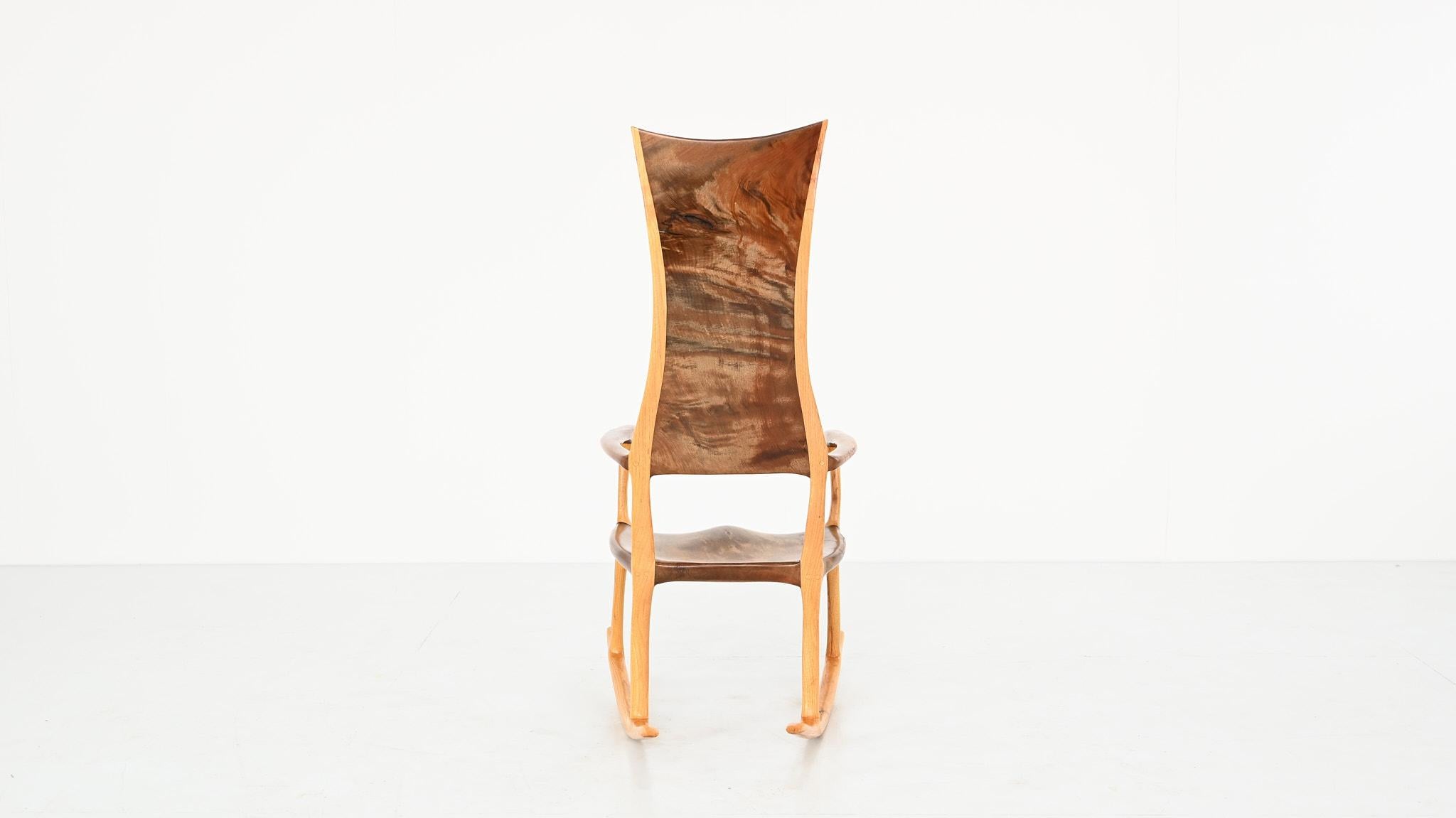 Donald Gordon Rocking Chair Kauri Wood Oak Sam Maloof New Zealand  In Good Condition For Sale In Munster, NRW