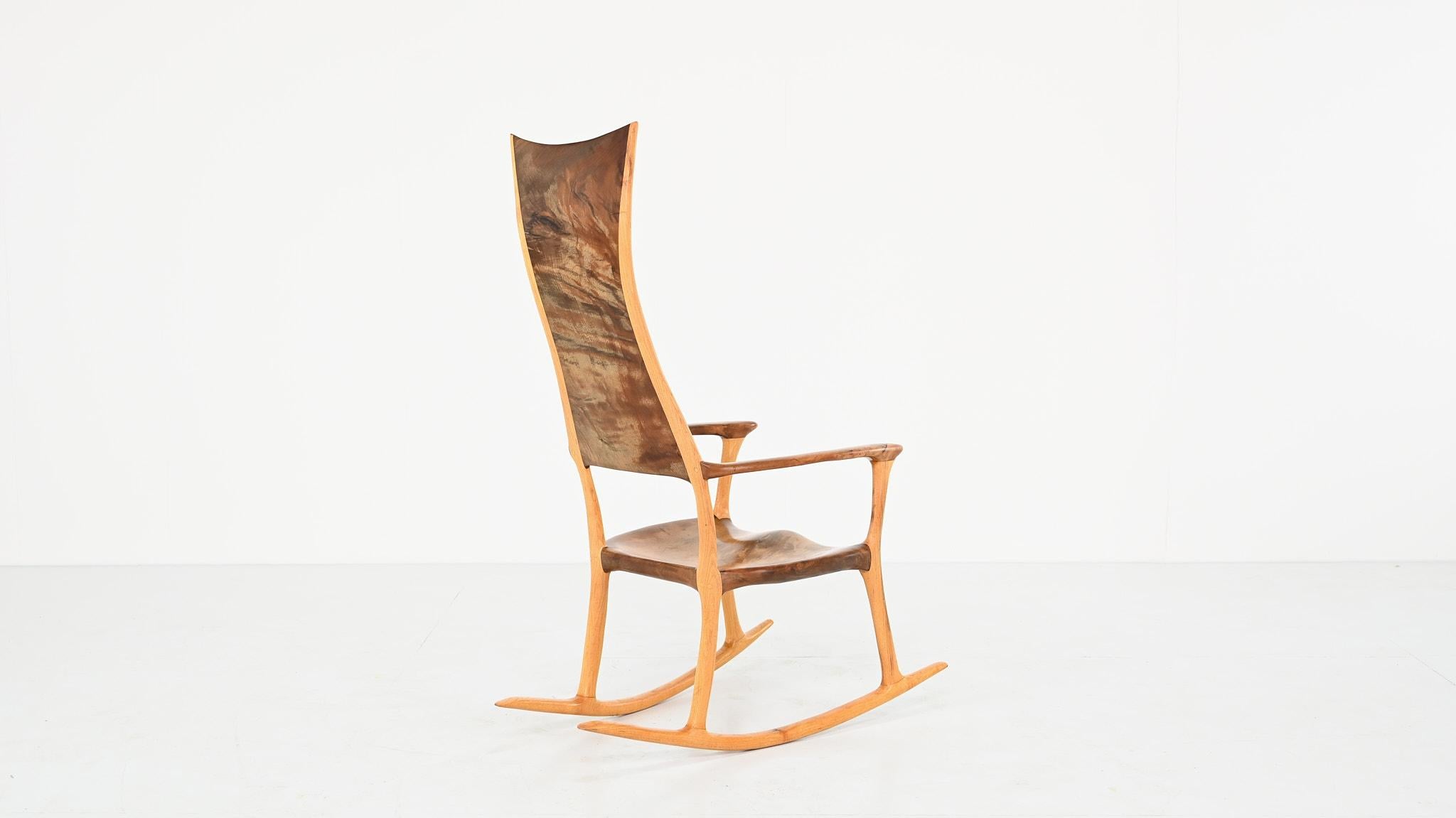 Contemporary Donald Gordon Rocking Chair Kauri Wood Oak Sam Maloof New Zealand  For Sale