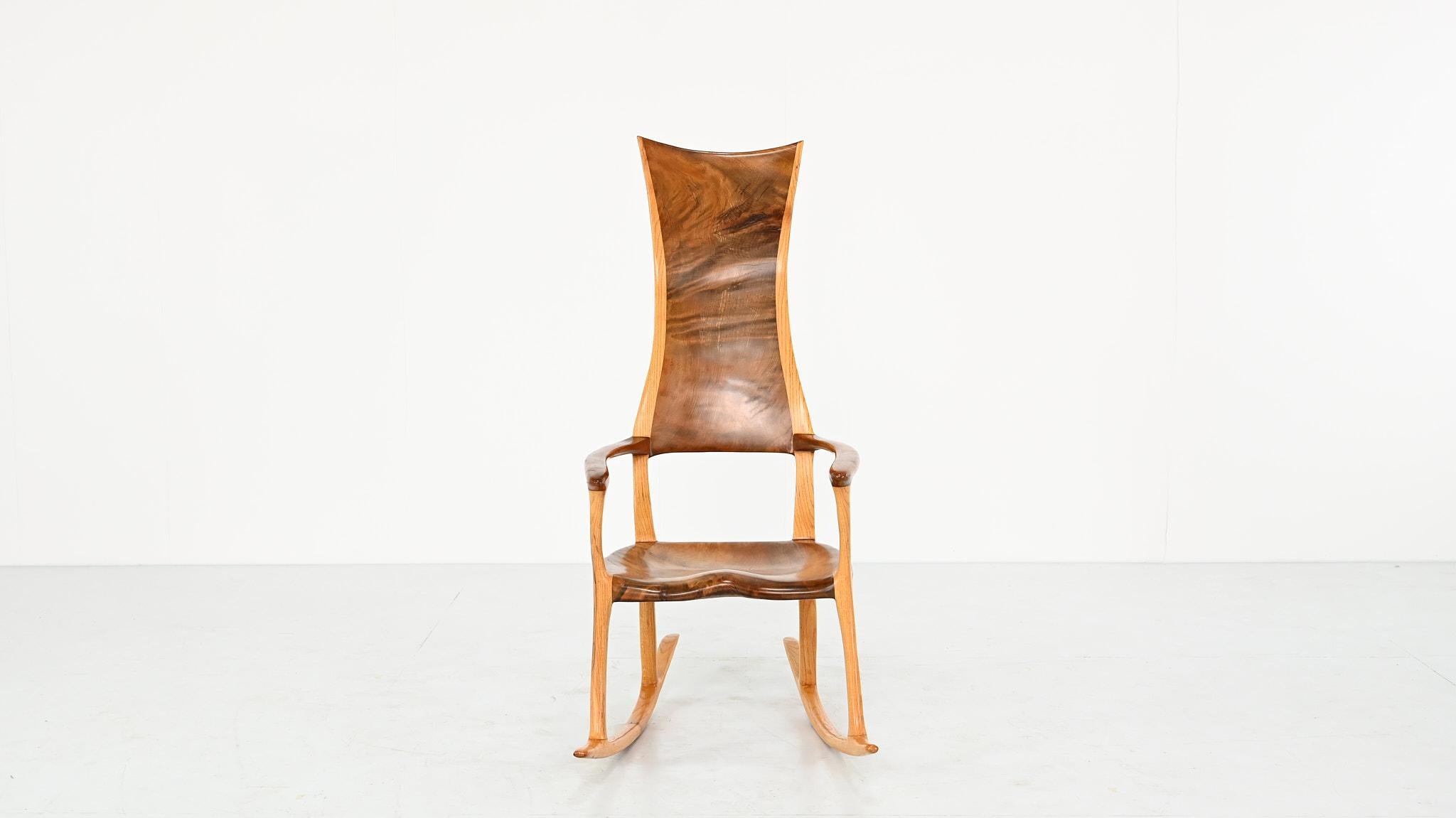 Donald Gordon Rocking Chair Kauri Wood Oak Sam Maloof New Zealand  For Sale 3