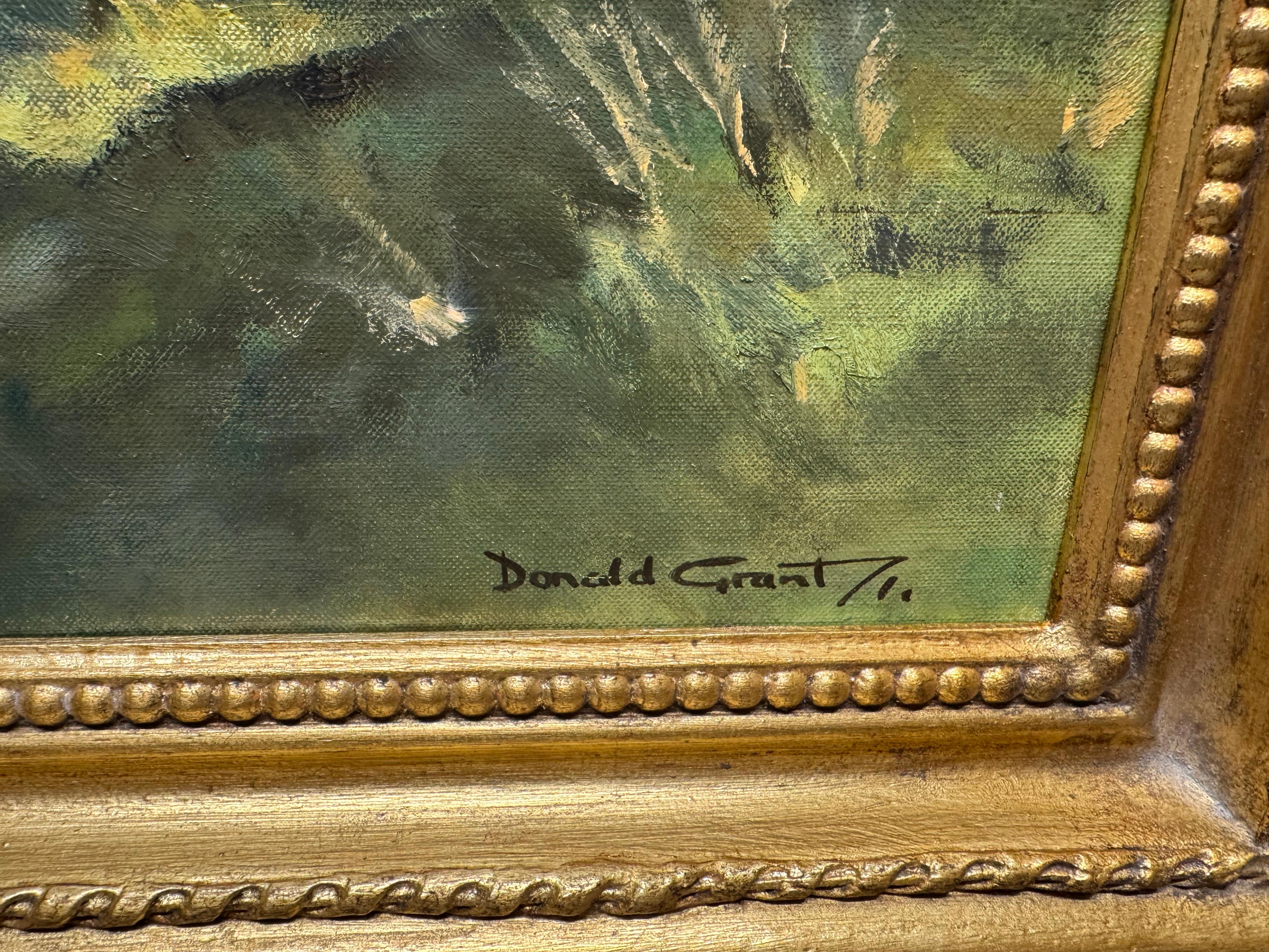 Donald Grant (1924-2001)
Pferde auf einer Koppel
Signiert unten rechts
Öl auf Leinwand
Leinwandgröße - 24 x 36 Zoll

Donald Currie Grant wurde 1930 in North Shields, Northumberland, geboren, und von Anfang an war klar, dass er eine außergewöhnliche