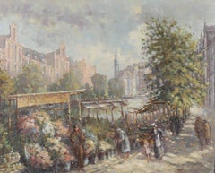 Donald Gray Midgely (1918-1995) - Framed 20th Century Oil, The Flower Market