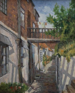 Donald Gray Midgely (1918-1995) - Framed Oil, Street in Robin Hood's Bay