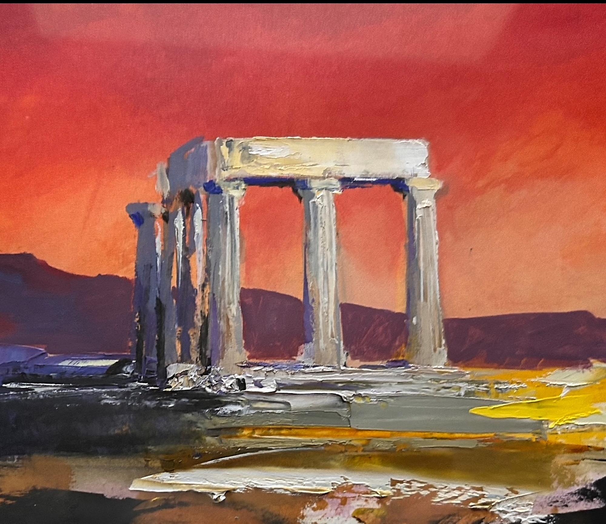 Britannico Donald Hamilton Fraser - Originale a tecnica mista - Tempio di Apollo, Corinto in vendita