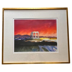 Donald Hamilton Fraser -Mixed Media Original - Temple of Apollo, Corinth