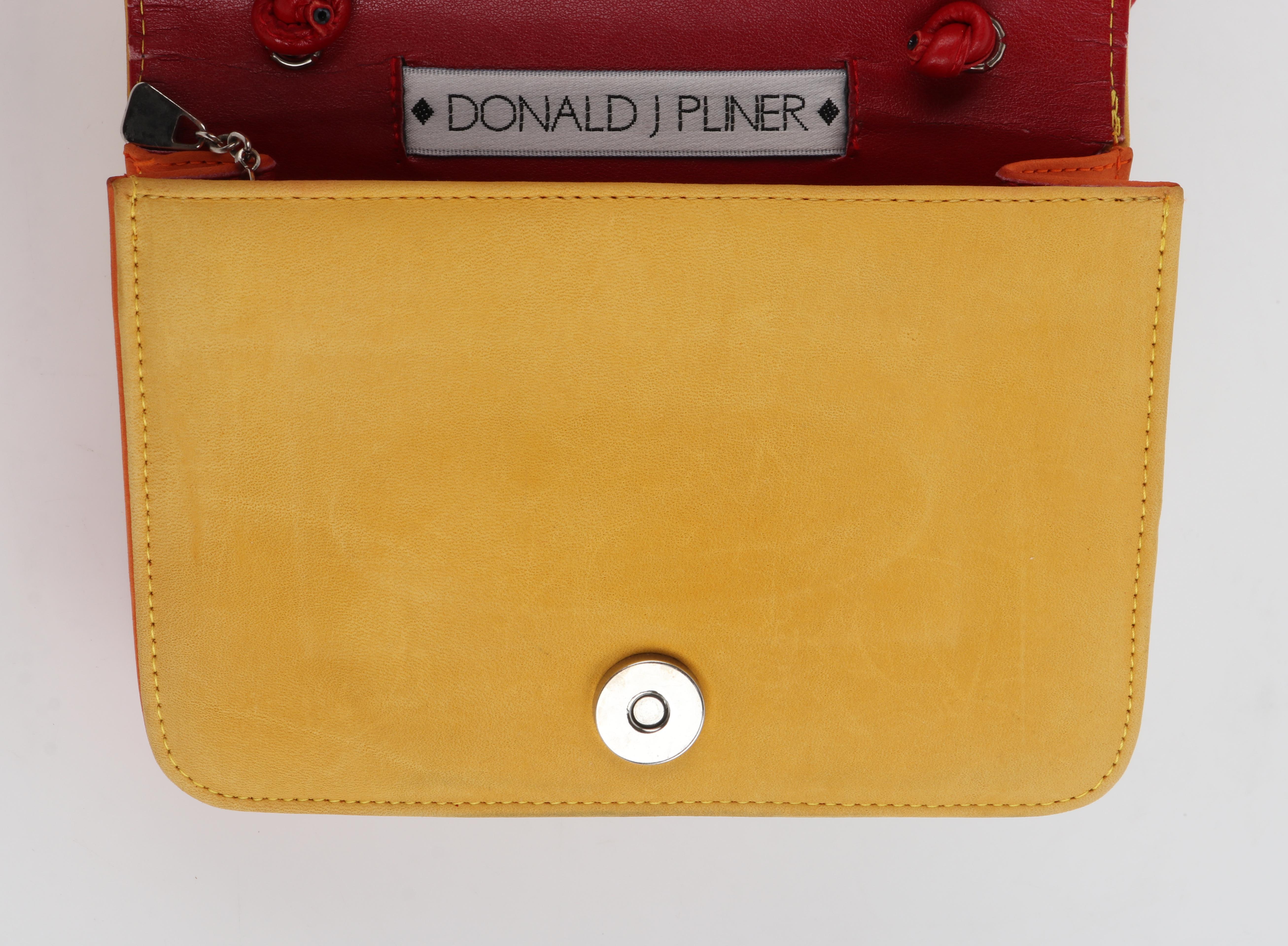 DONALD J PLINER c.1980's/90's Suede Leather Embroidered Crossbody Shoulder Bag 7