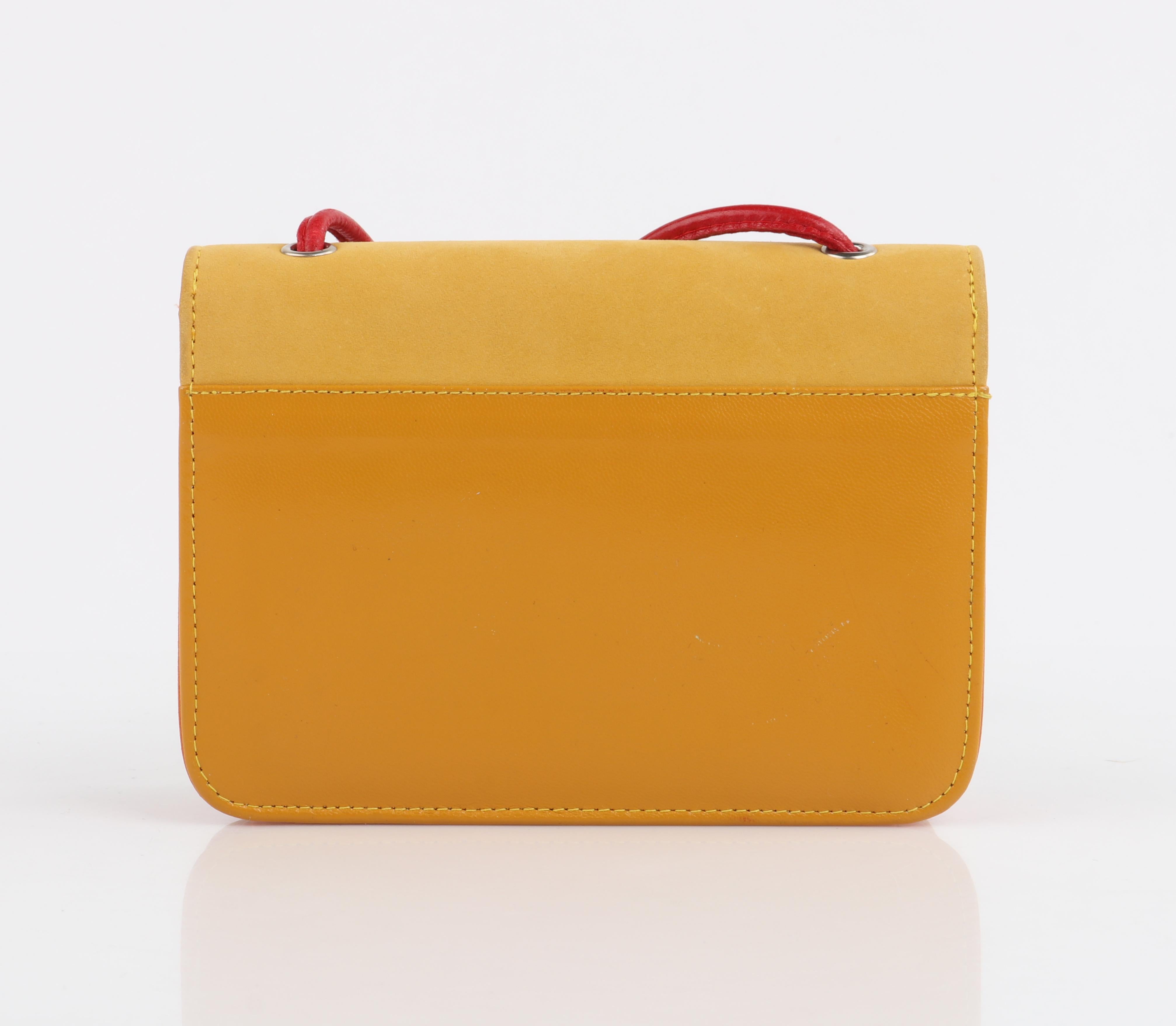 DONALD J PLINER c.1980's/90's Suede Leather Embroidered Crossbody Shoulder Bag 2