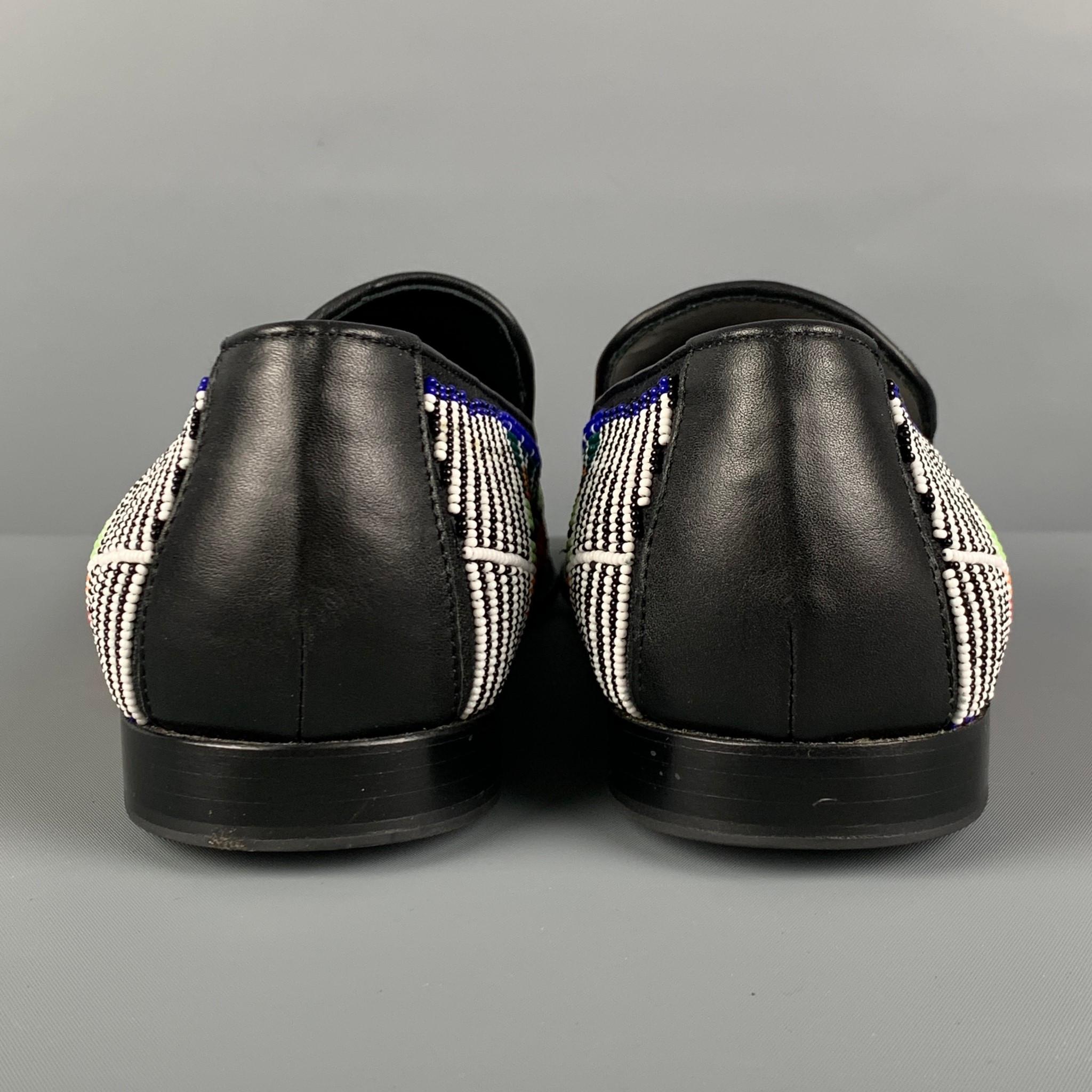 Men's DONALD J PLINER SIGNATURE Size 9.5 Multi-Color Beaded Leather Slip On Loafers