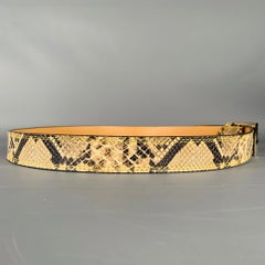 DONALD J PLINER Size 38 Beige Brown Animal Print Faux Leather Belt