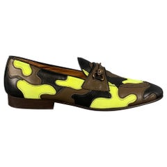 DONALD J PLINER Taglia 8,5 Greene & Greene Brown Camo Pelle Slip On Loafers