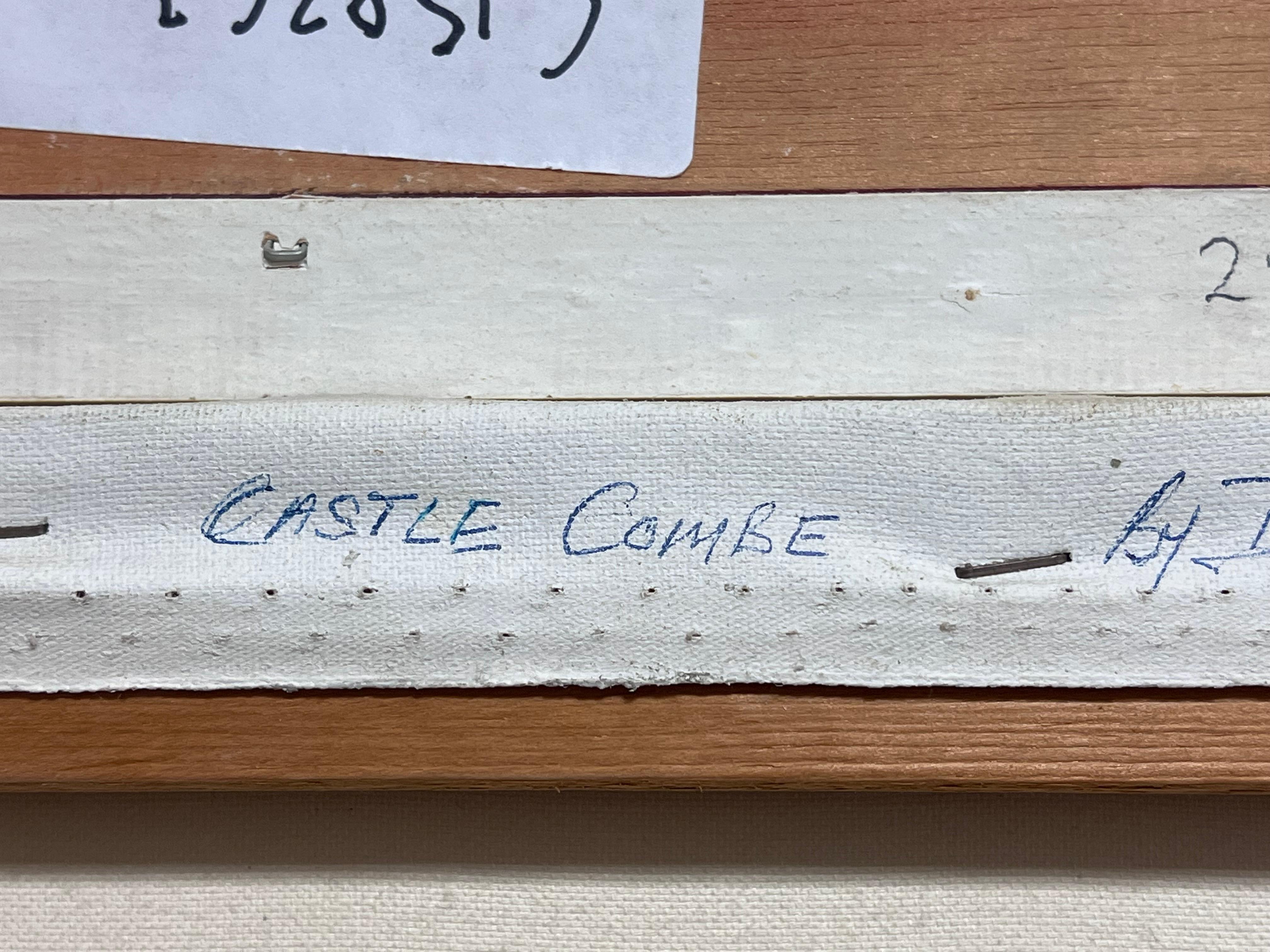 Castle Combe Die Cotswolds England Original signiert Ölgemälde Das Dorf im Angebot 6