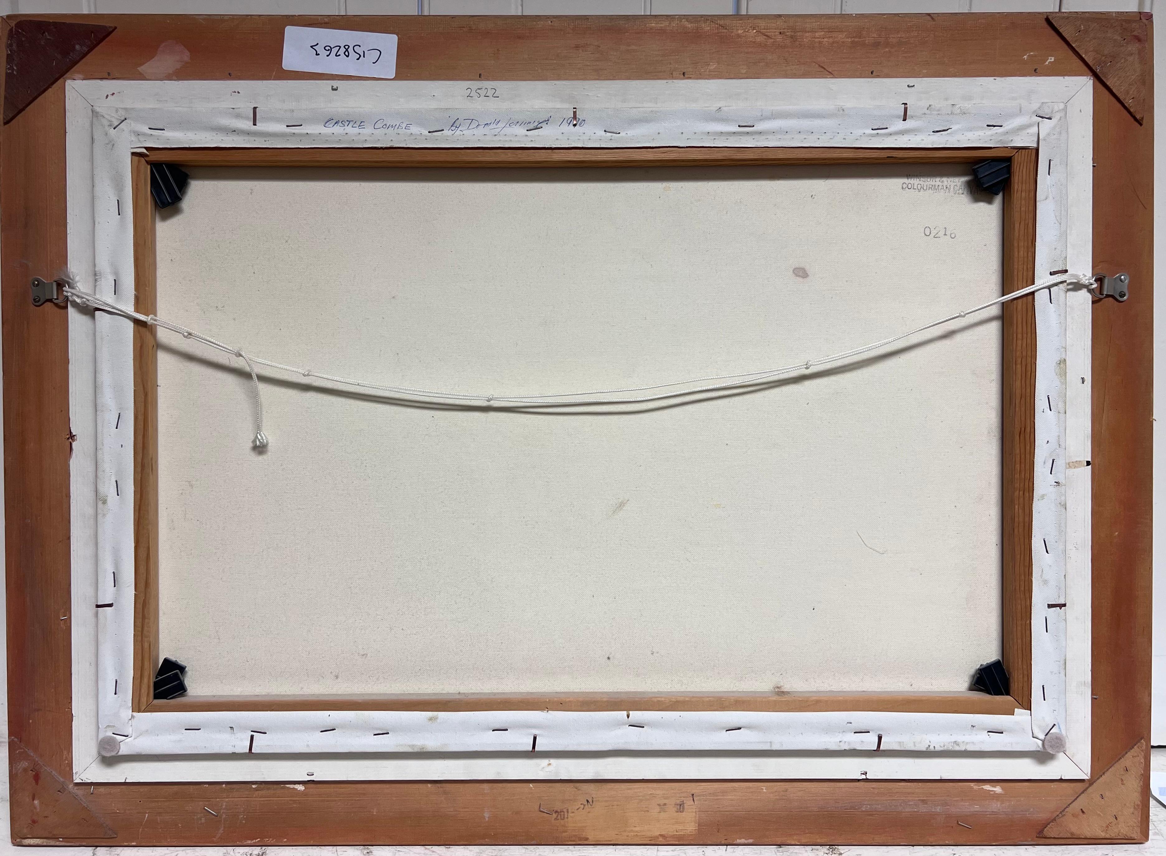 Castle Combe Die Cotswolds England Original signiert Ölgemälde Das Dorf im Angebot 8