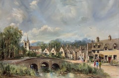 Castle Combe The Cotswolds England Original Signed Oil Painting The Village