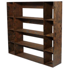 Antique Donald Judd Inspired Metal Bookcase