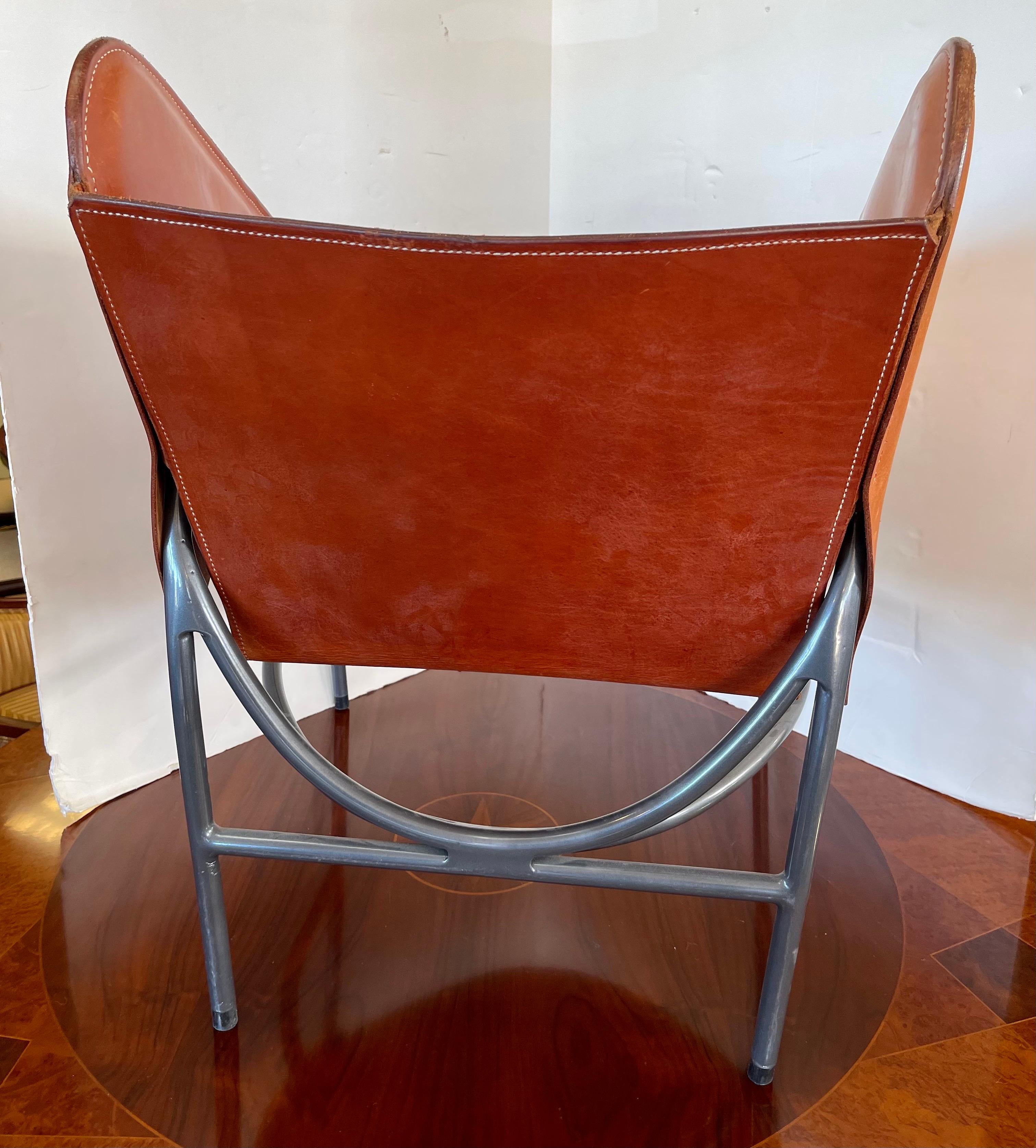 Leather Lounge Chair circa 1980s 6