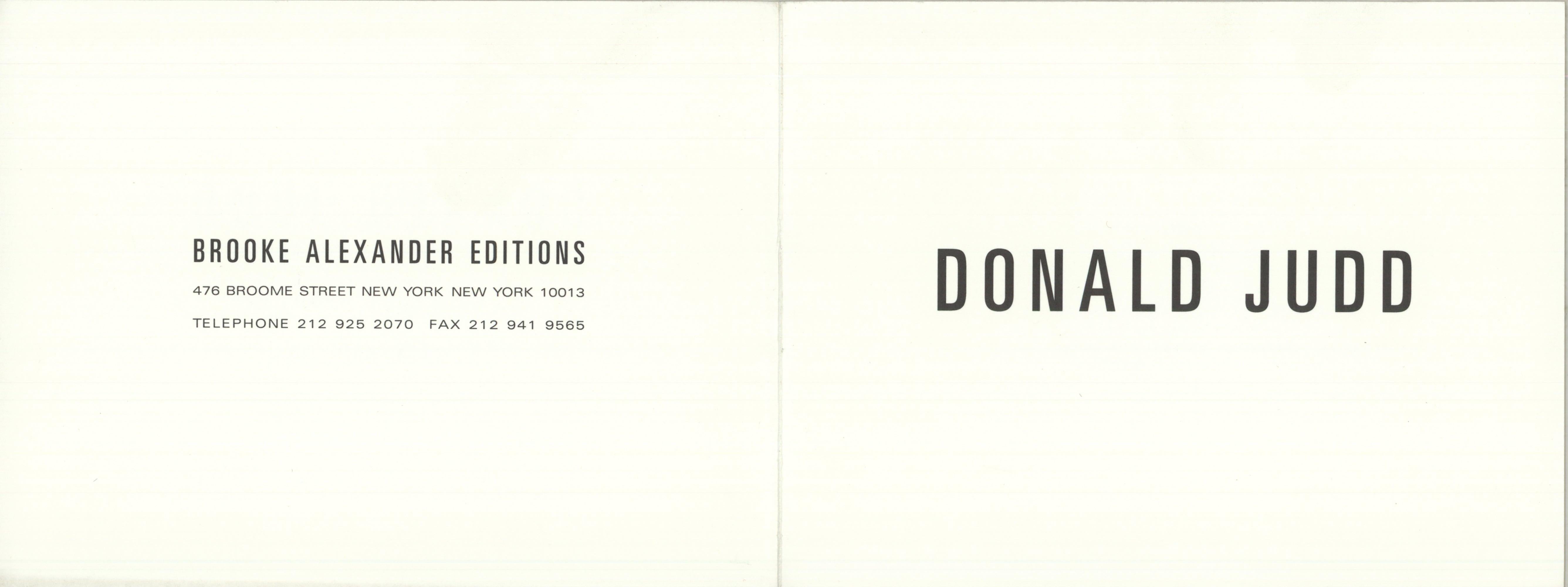 Últimas ediciones de Donald Judd en Brooke Alexander, 1993-94, Vintage en venta 13