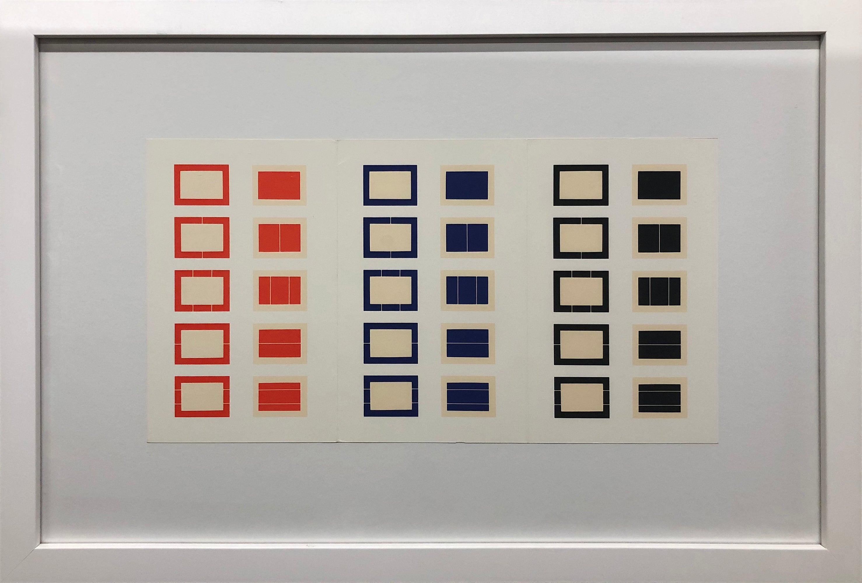 Carte de galerie encadrée, "Série de dix gravures sur bois" (Exposition Donald Judd)
