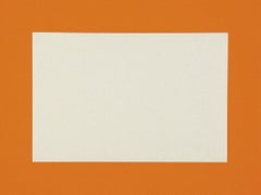Sans titre par Donald Judd, gravure sur bois abstraite, orange, jaune cadmium