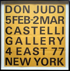 Original 1966 Don Judd Castelli Gallery Poster (Donald Judd at Leo Castelli)