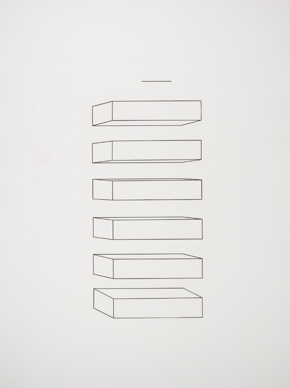 Sculptor Donald Judd #77, (Schellmann 82) signed/n Minimalist etching, Framed For Sale 1