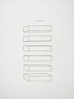 Sculpteur Donald Judd n°77, (Schellmann 82) signé/n Gravure minimaliste, encadrée