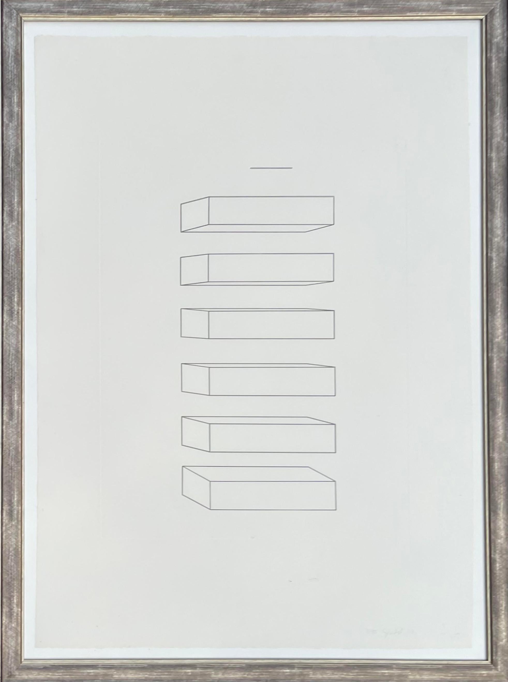 Scultore Donald Judd #77, (Schellmann 82) incisione minimalista firmata/n, incorniciato