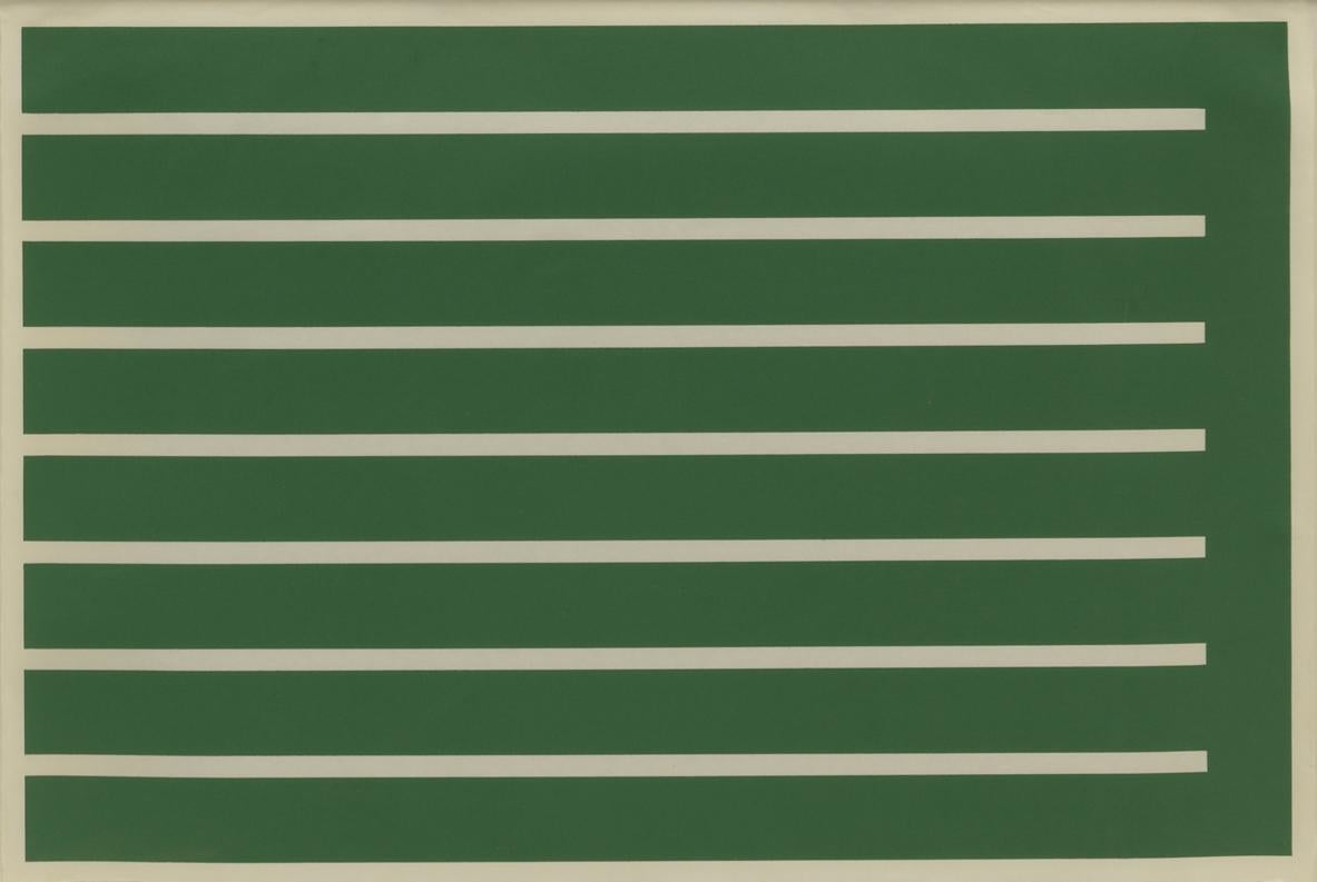 Many of Donald Judd’s prints from the 1990s further build upon his initial investigation into using the rectangle to interrogate the possibilities of working in two-dimensions. Judd’s first exploration of the solid rectangle was a print he