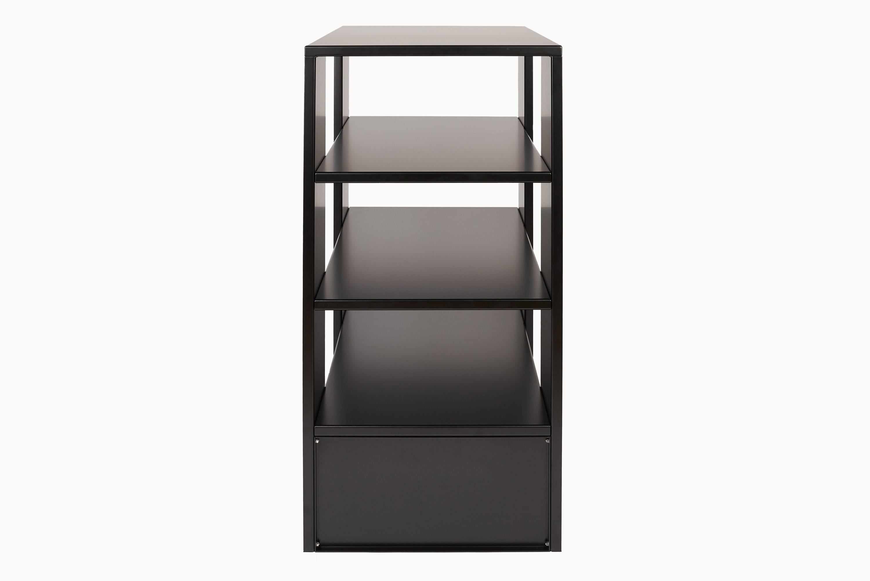 Estantería 60 Estantería minimalista de aluminio negro de Donald Judd en venta 4