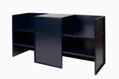 Sitz/Tisch/Regal/Sitz 59 Minimalistischer schwarzer Aluminiumstuhl von Donald Judd