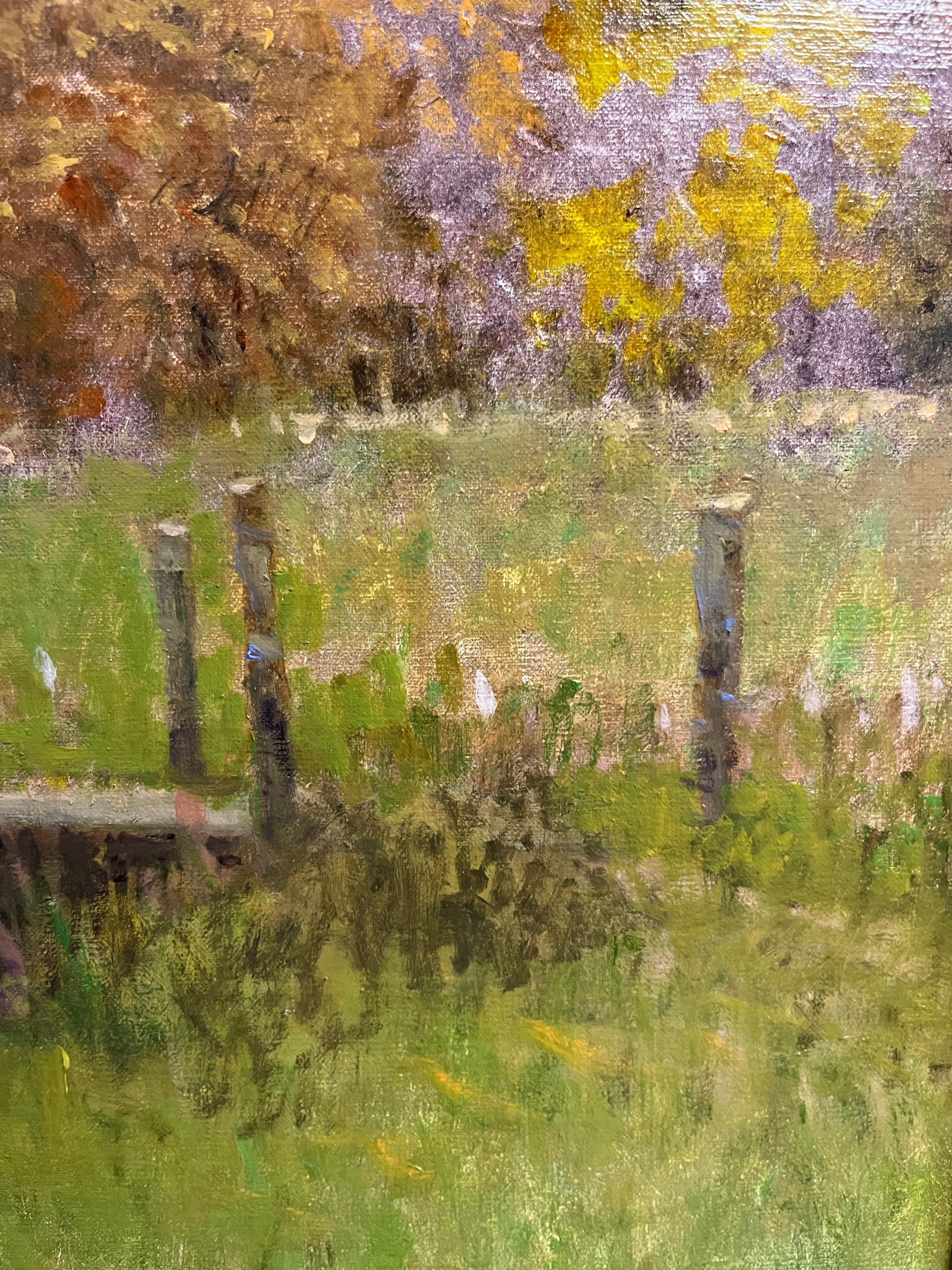 Un pomeriggio di ottobre - Figurative Painting Marrone di Donald Jurney