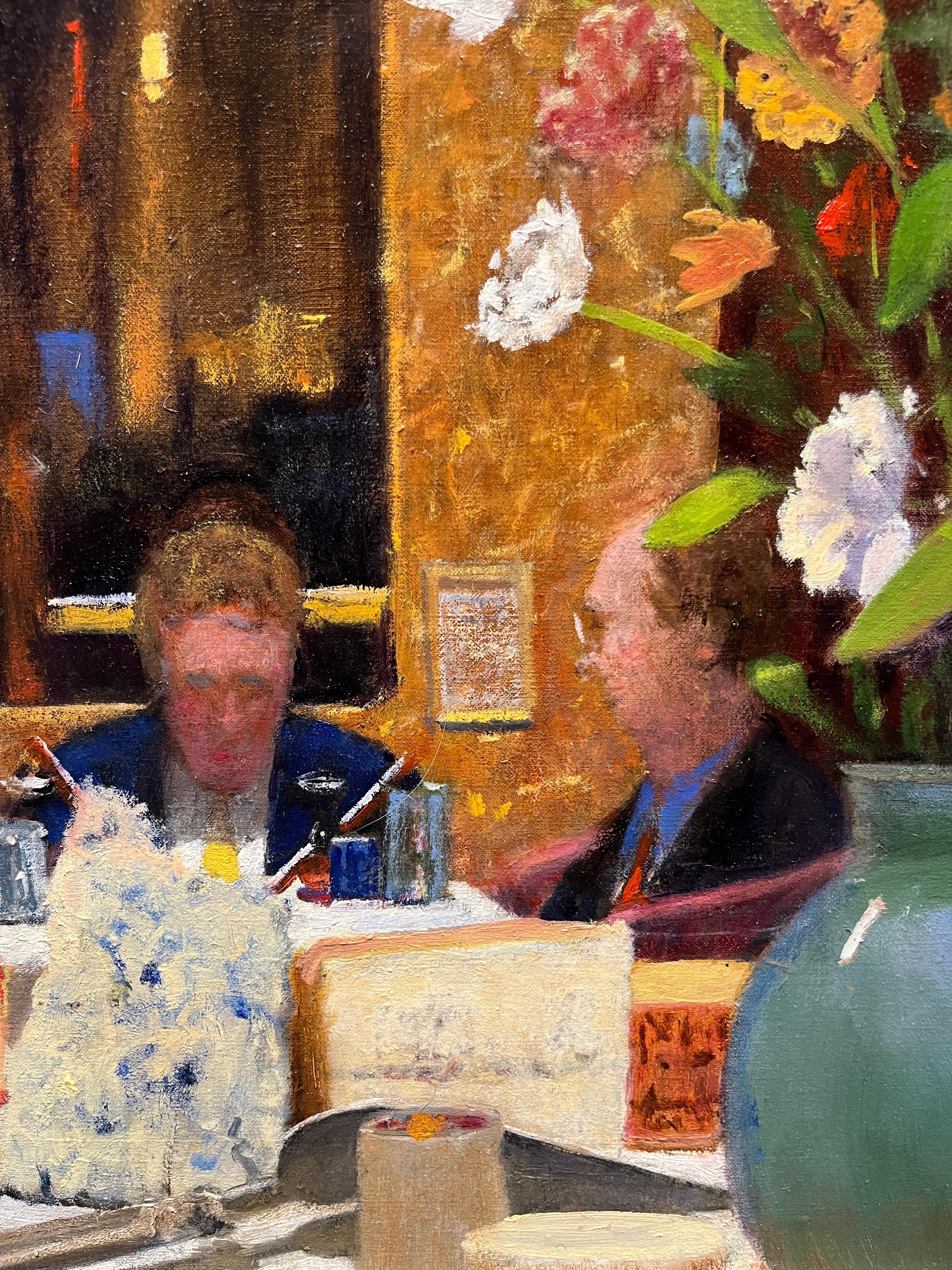 Cafe Society - American Realist Painting by Donald Jurney
