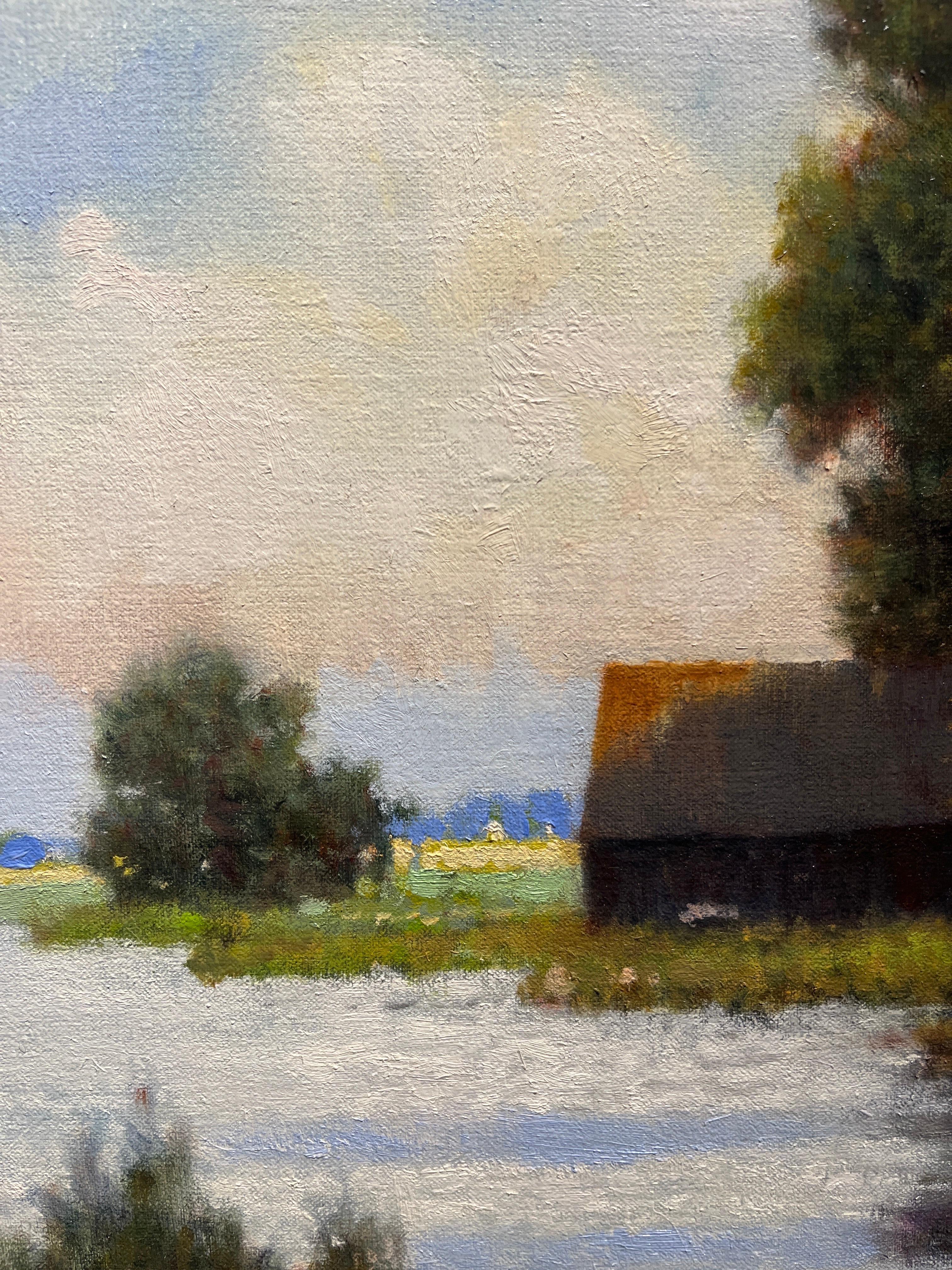 Giorni d'oro - Landscape Painting Nero di Donald Jurney