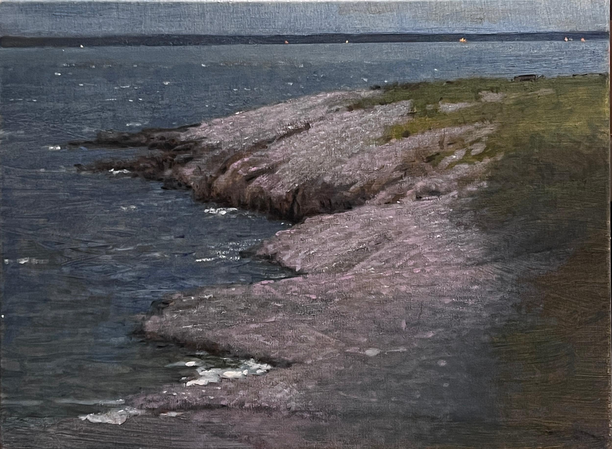 Donald Jurney Landscape Painting - Moon Shadow, Star Island