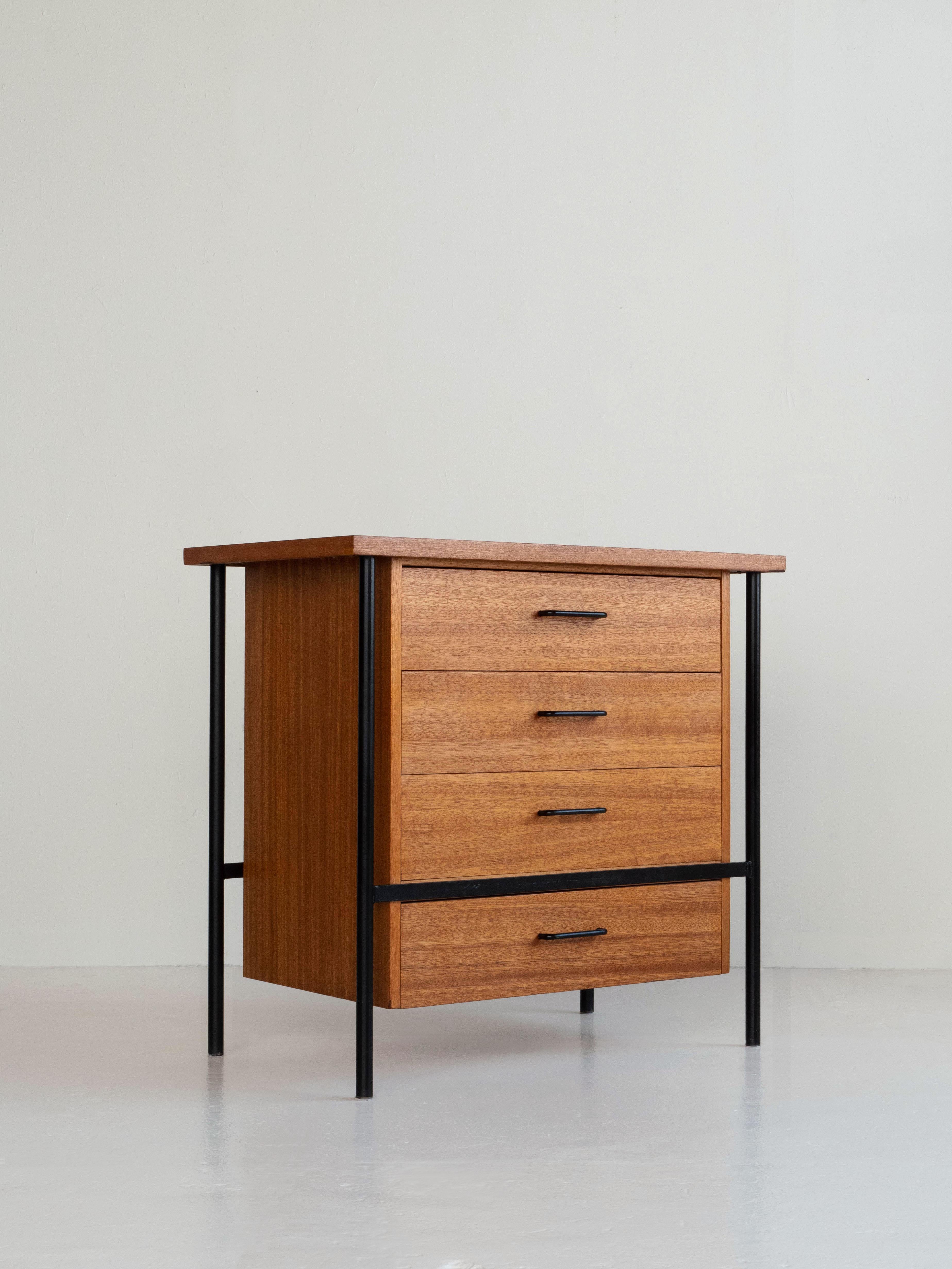 Donald Knorr Mahogany and Steel Dresser for Vista of California, 1950s For Sale 2