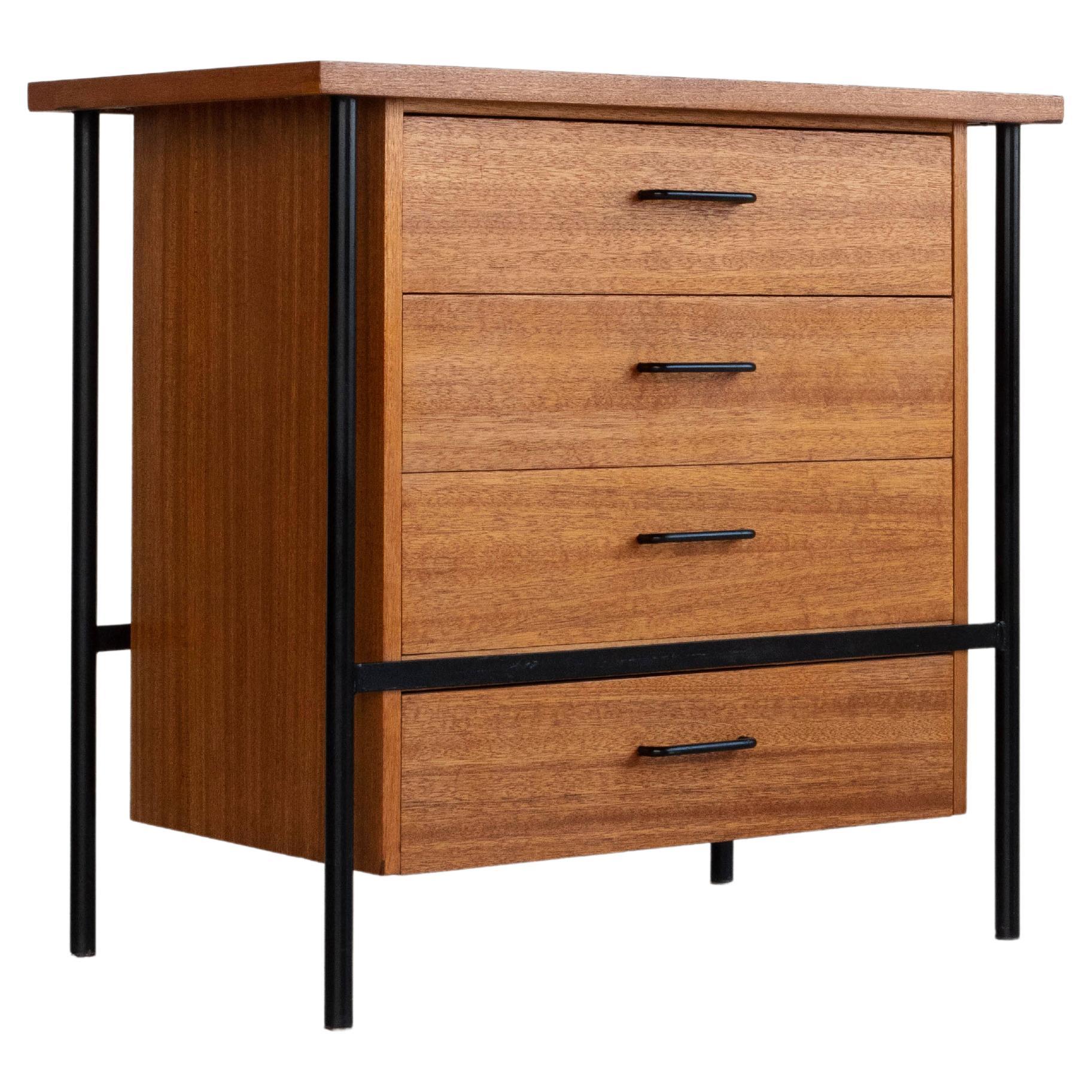 Donald Knorr Mahogany and Steel Dresser for Vista of California, 1950s For Sale
