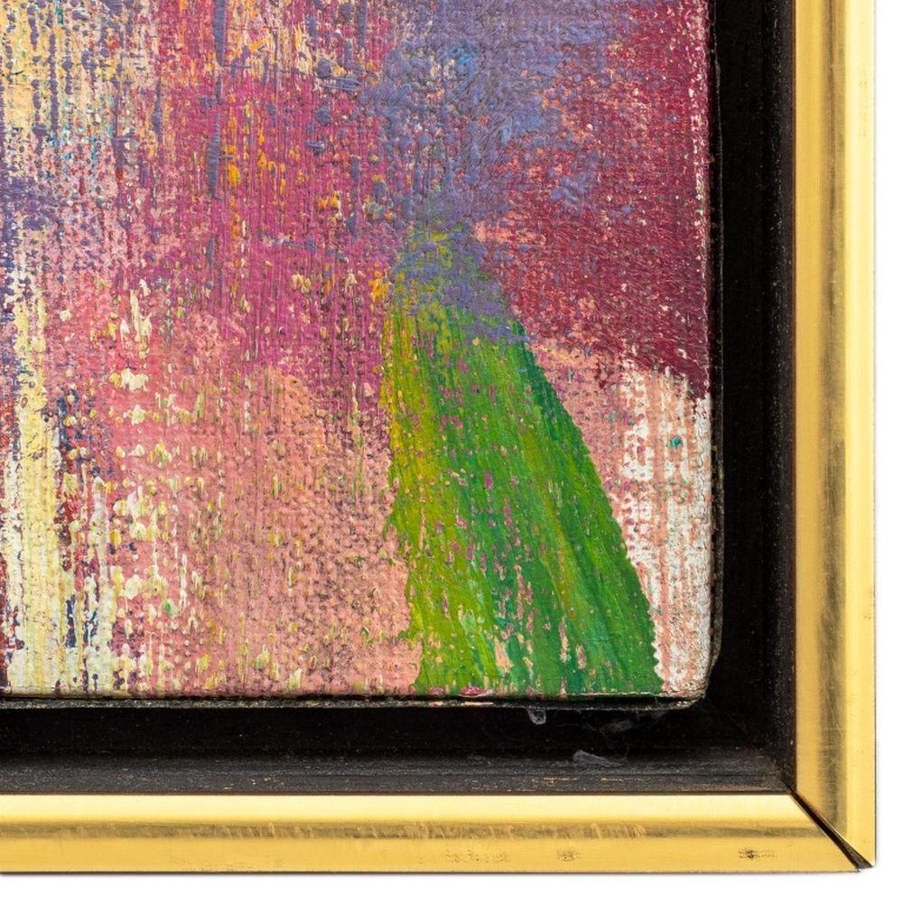 Donald Kunz (estadounidense, 1932-2001), Composición abstracta, Óleo sobre lienzo, firmado abajo a la derecha, marco de madera. Imagen: 11