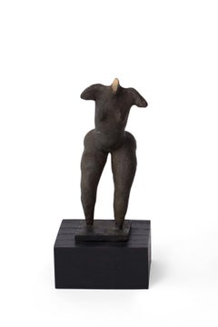 Donald Locke Bronze Sculptures of a Bull & Female Figure