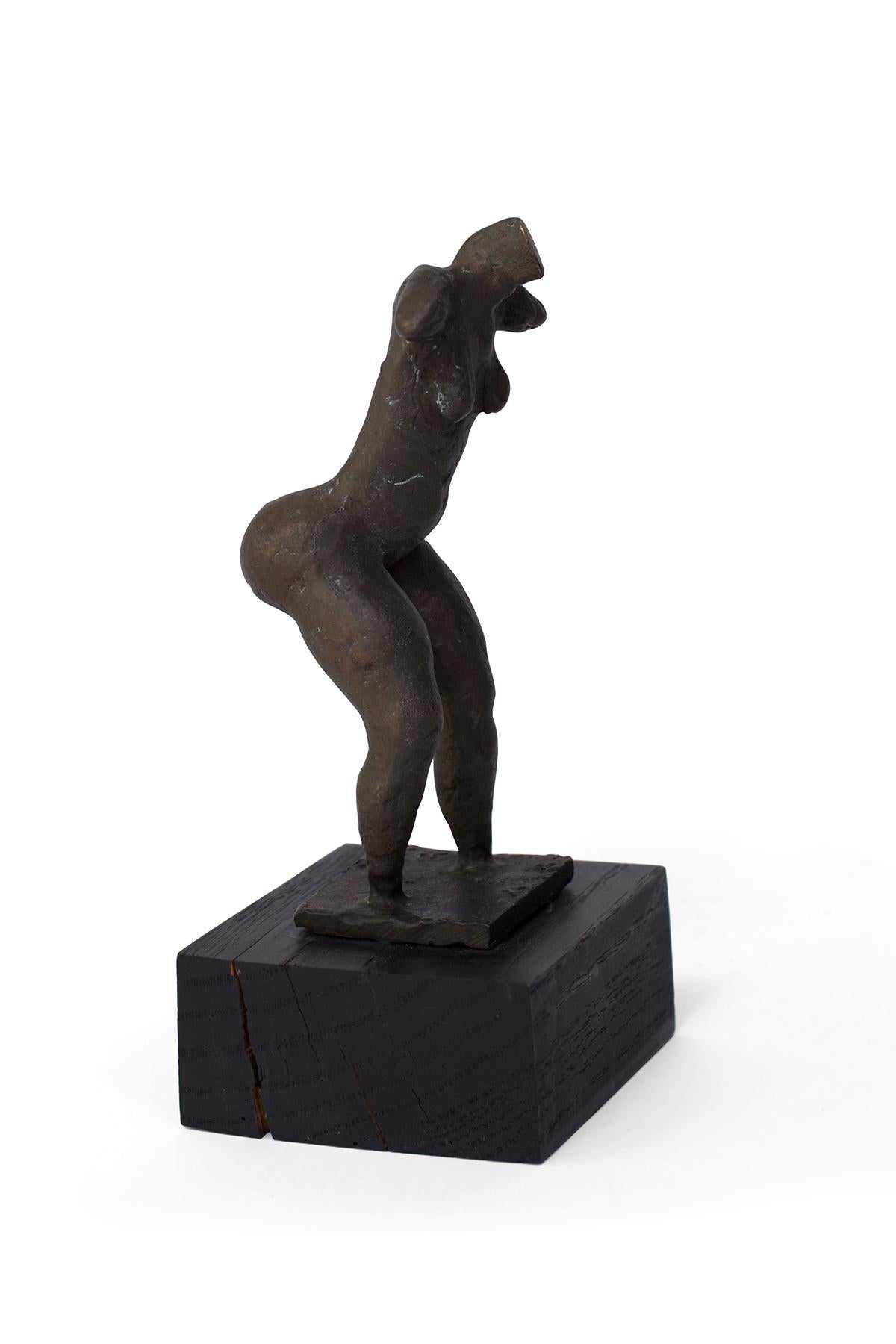 American Donald Locke Bronze Sculptures of a Bull & Female Figure