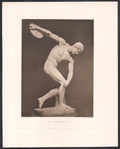 El Discóbolo, Museo Británico Antigüedad romana Escultura clásica Fotograbado