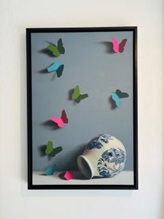 Olla de cobalto-original bodegón realista surrealismo pintura al óleo-arte contemporáneo