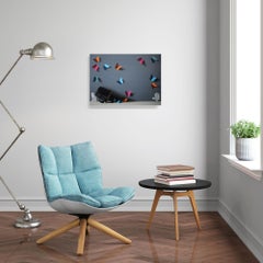 Giving Butterflies - original still life surrealism painting - contemporary art