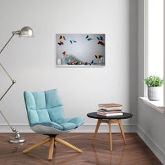 The Butterfly Giver - original still life surrealism painting - contemporary art