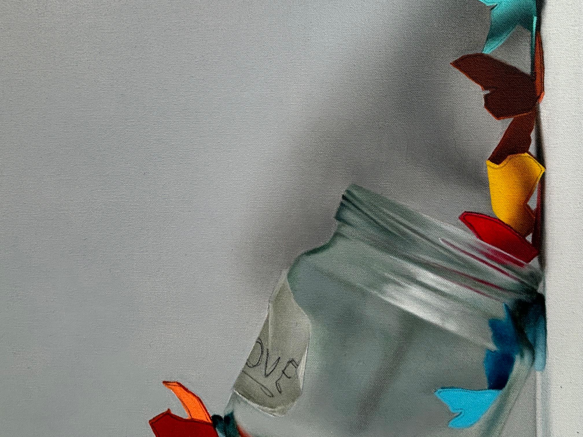 The Butterfly Giver - original still life surrealism painting - contemporary art For Sale 2