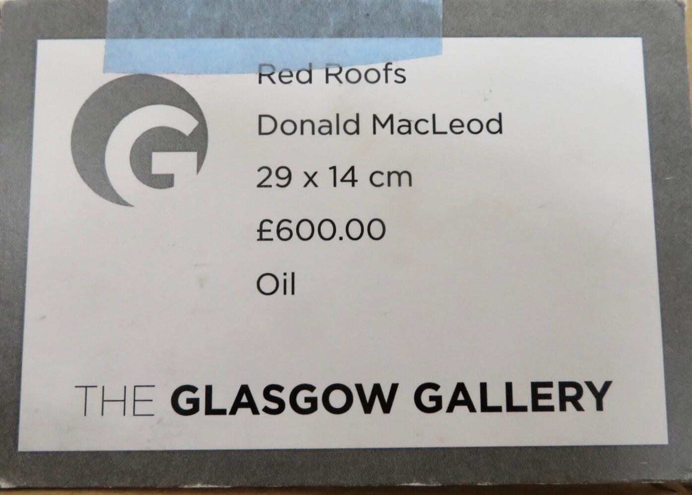 Donald Macleod (BORN 1956-) Scottish impressionist Oil Painting Glasgow interest 1