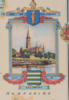 Wiltshire, original vintage map by Donald McCullough